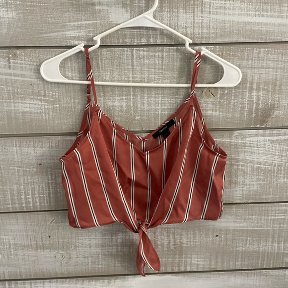 Forever 21 Striped Tie-Front Tank Top (Size XS) - Picture 1 of 4